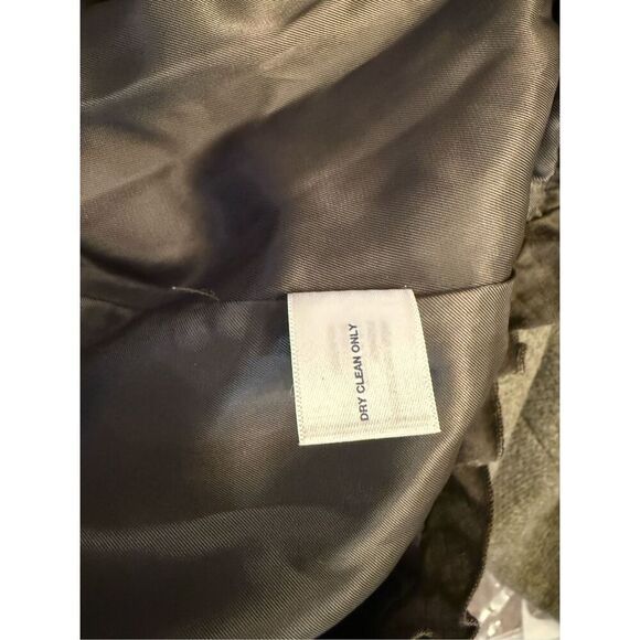 GAP Women’s Wool Jacket Sz. L Military Inspo Ruffled Bottom Olive - Picture 8 of 8